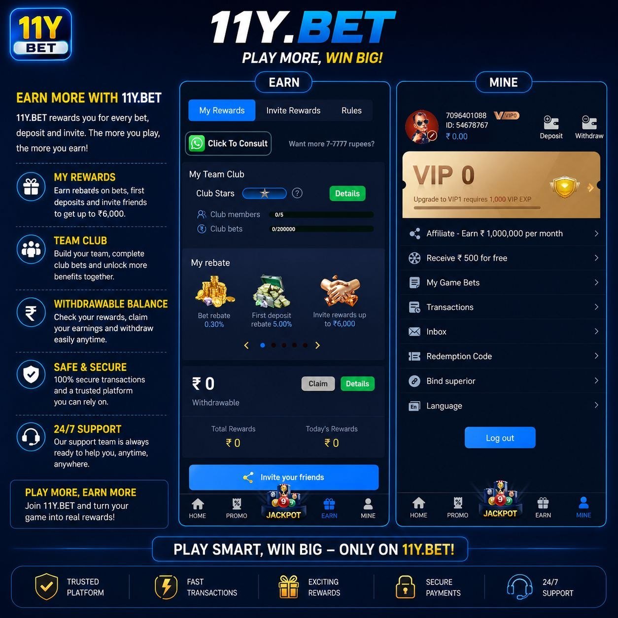 11YBET login page for registered users